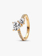 Anillo Doble Corazón Brillante