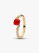 anillo rosa encantada de la bella y la bestia de disney