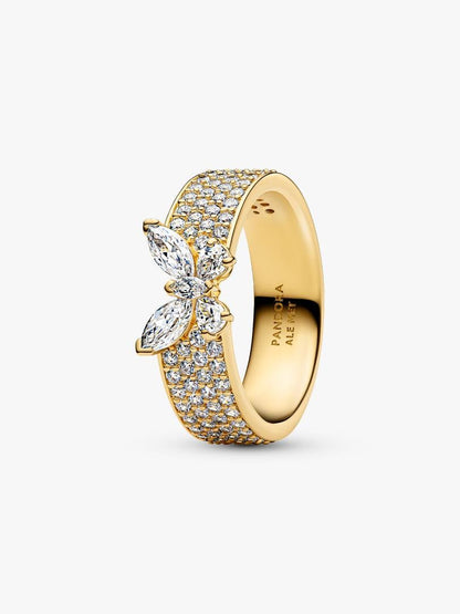 anillo mariposa brillante