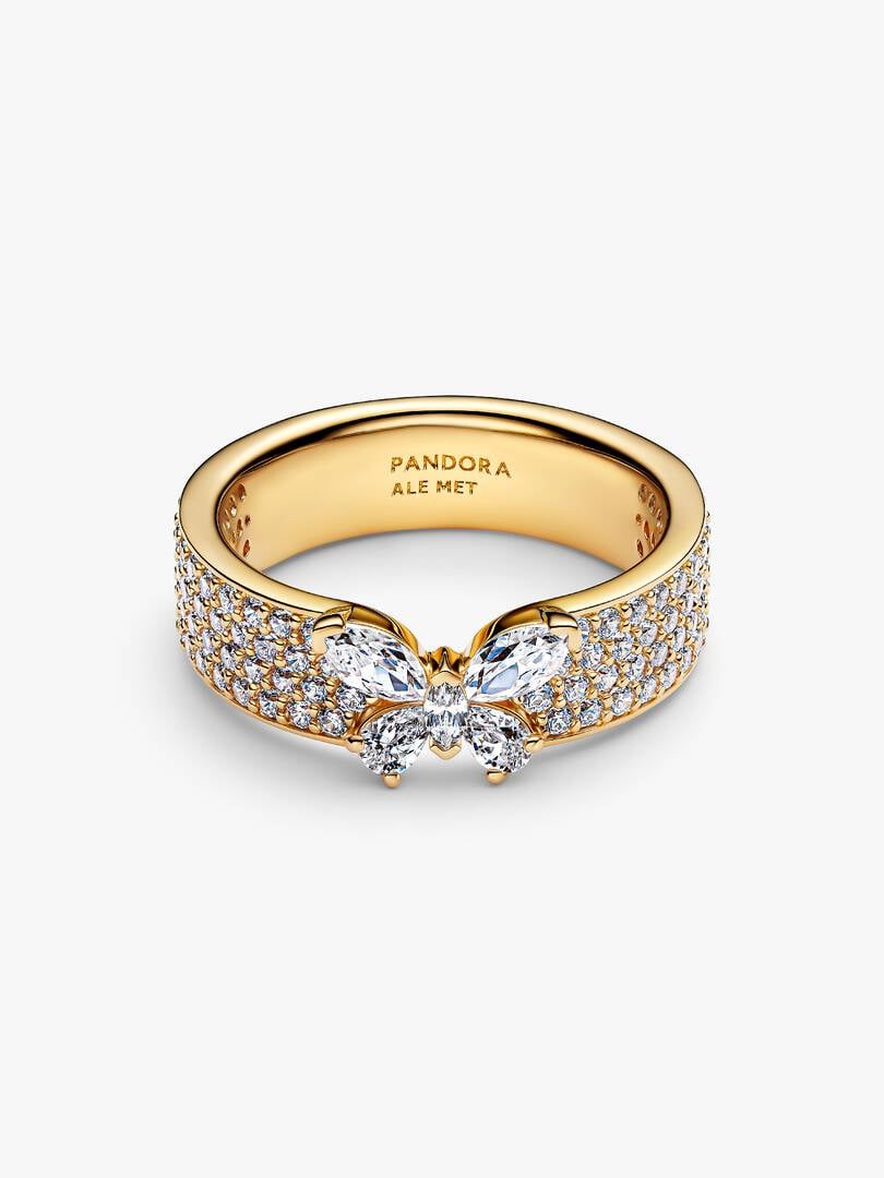 anillo mariposa brillante