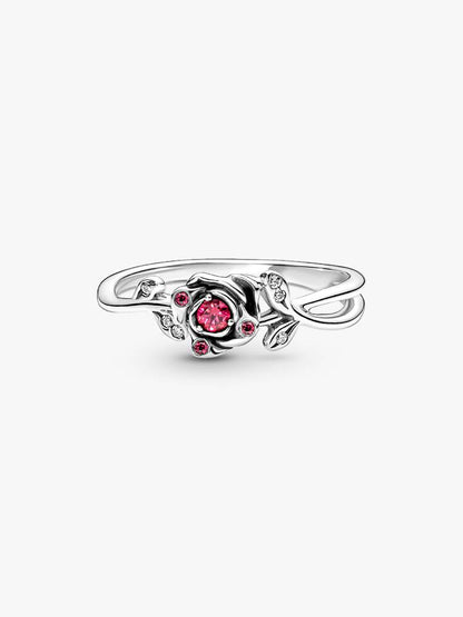 anillo rosa de la bella y la bestia de disney