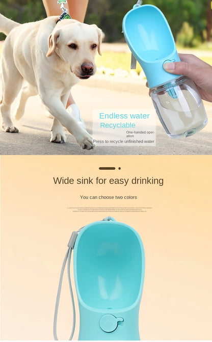 Botella de agua y comida portátil para mascotas